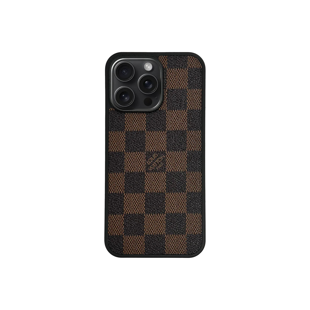 Checkered Full Cover iPhone Case - Brown