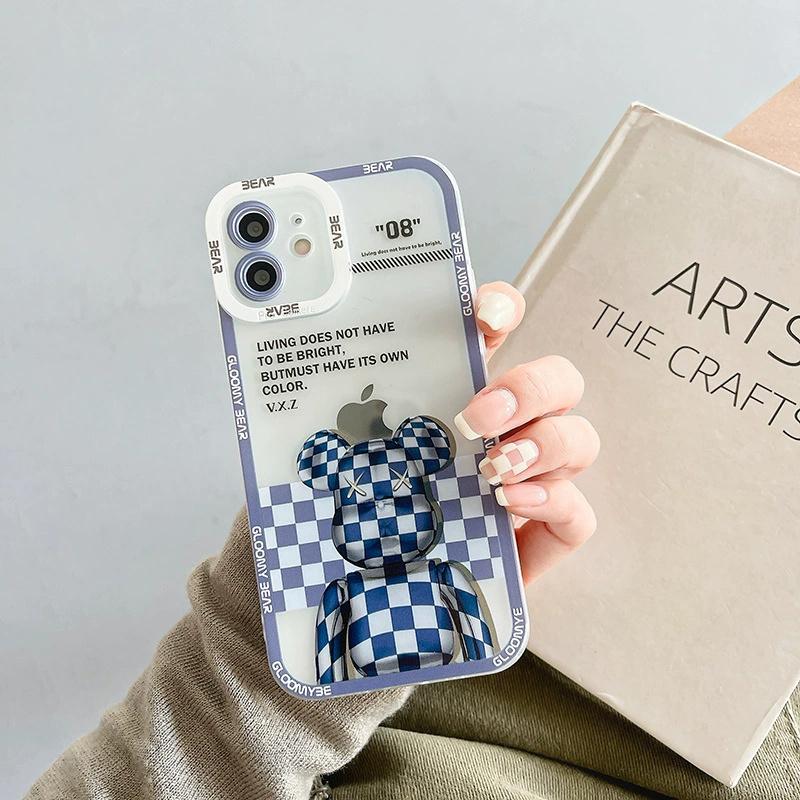 Blue Monogram Bear iPhone Case