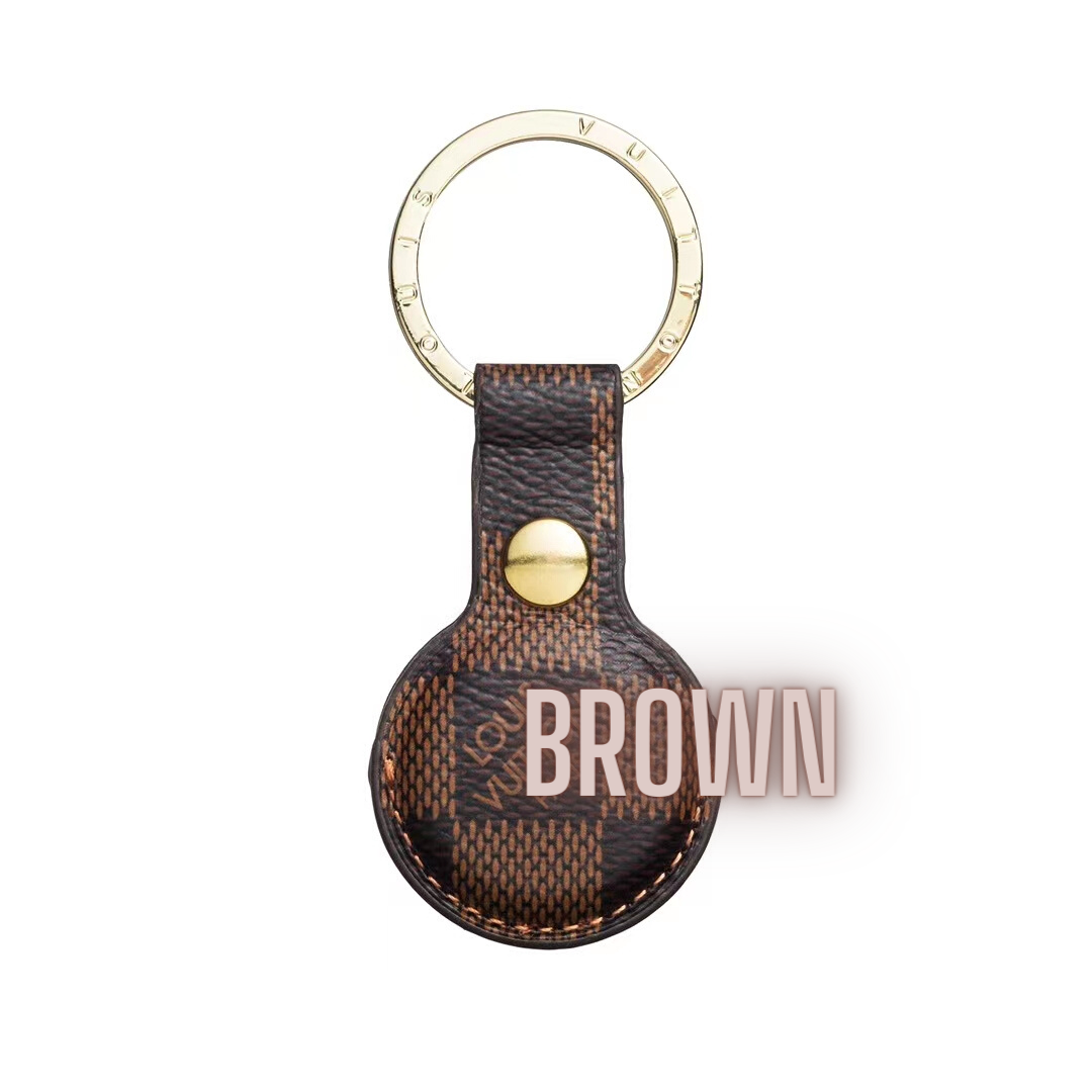 Checkered Brown AirTag Case