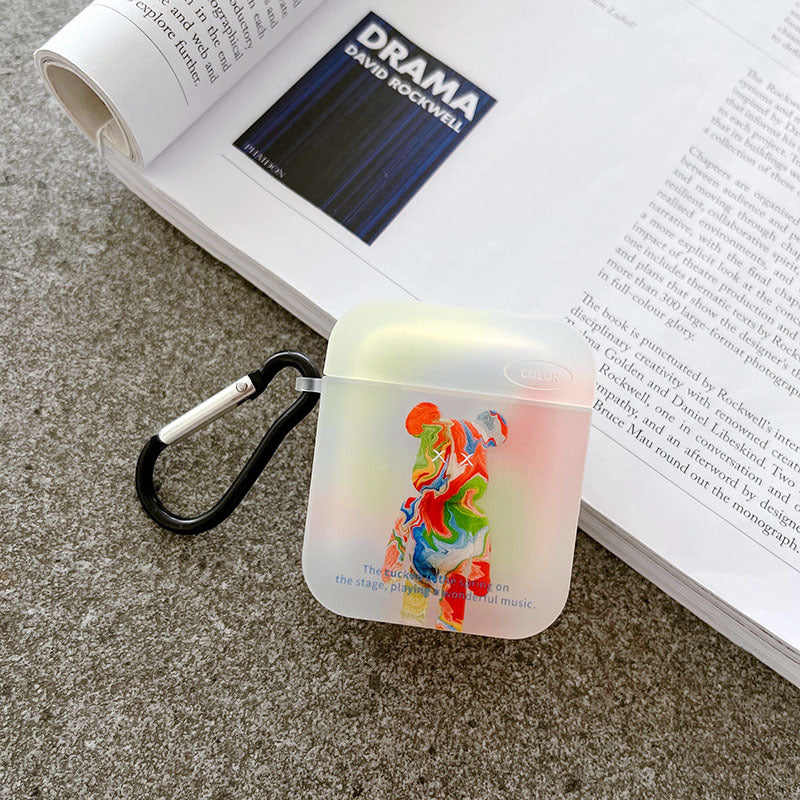 Rainbow Color Splash Bear AirPods Case