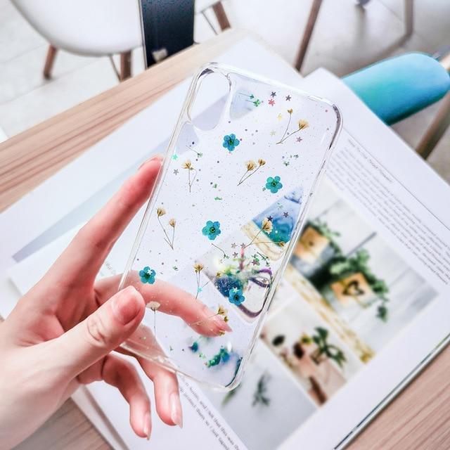 Clear Sprinkle Flowers iPhone Case