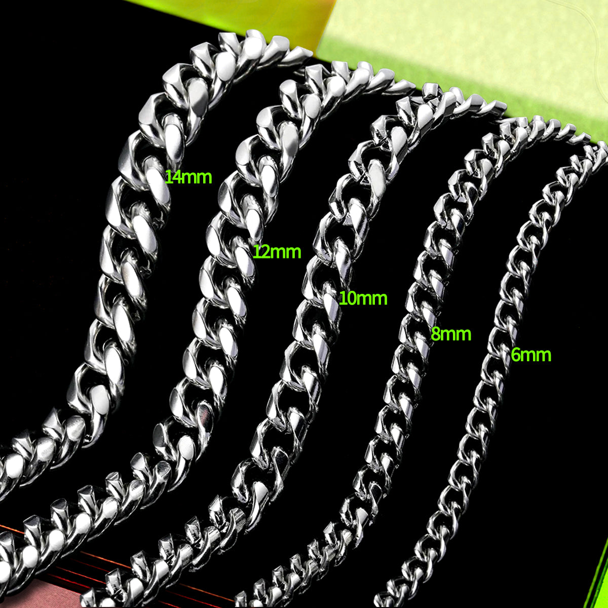 14mm White Gold Miami Cuban Chain