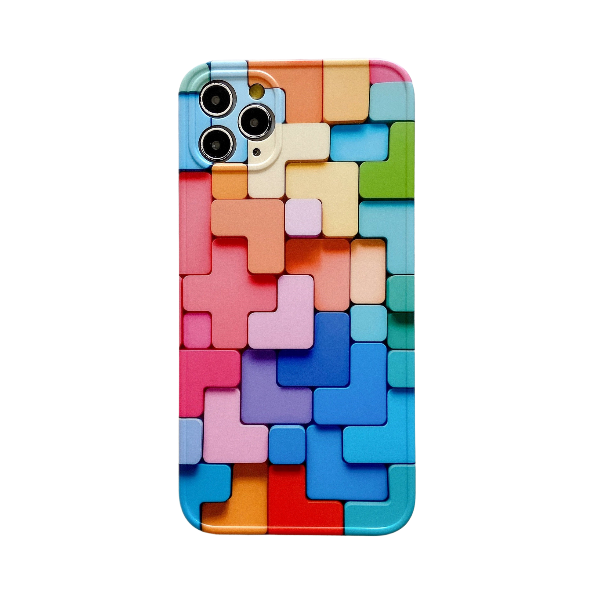 a phone case with a colorful pattern on it