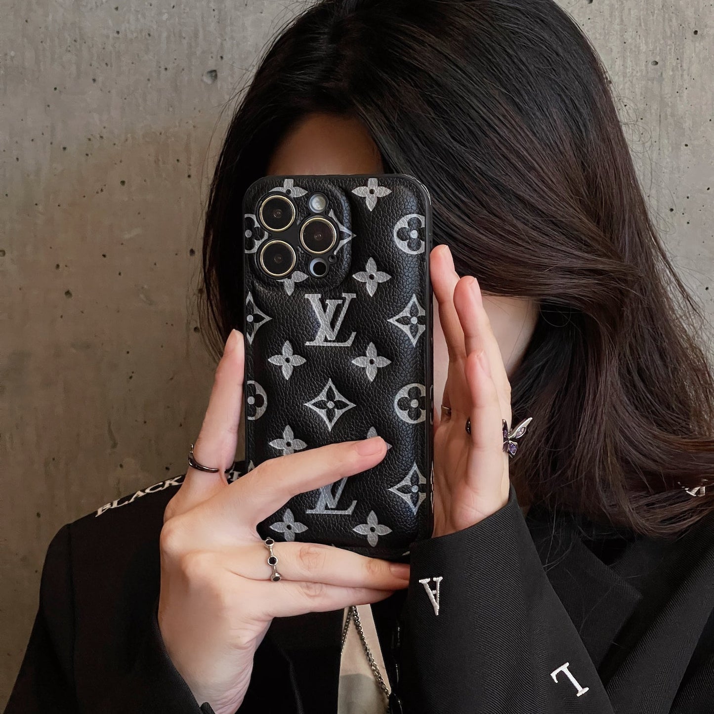 Black Mono Puffer iPhone Case