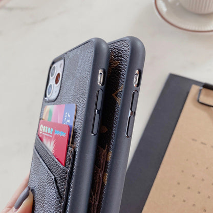 Red Line Checkered Cardholder iPhone Case