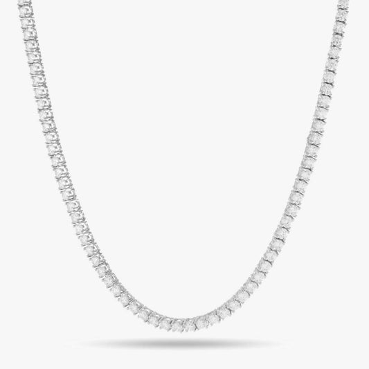 14k White Gold Tennis Chain | 3mm