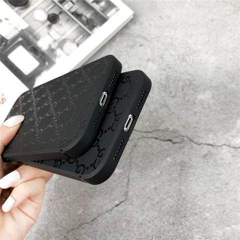 GG Imprint Total Matte Black iPhone Case