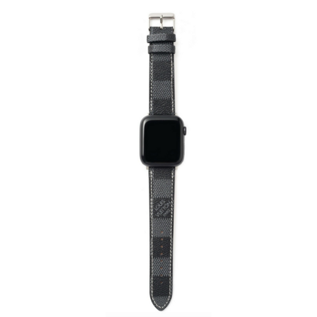 Checkered Pattern Black Apple Watch Band