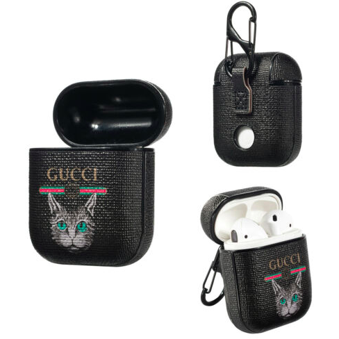 GG Cat Style Leather ShockProof AirPods Case