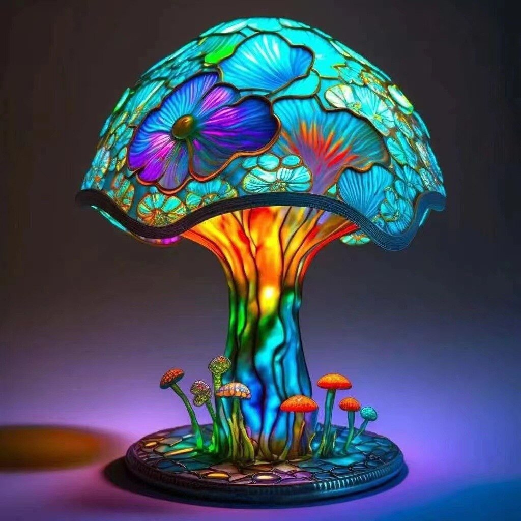 Stained Glass Mushroom Lamp